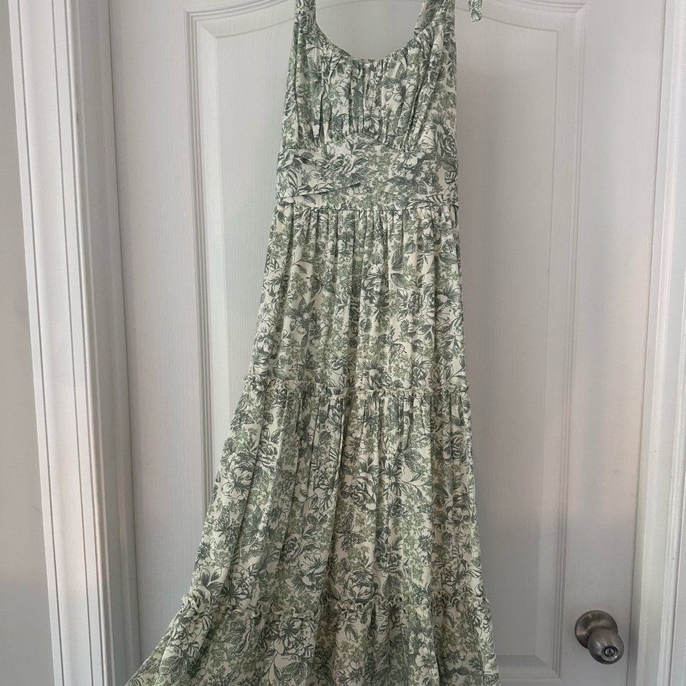 Floral Green Maxi Dress